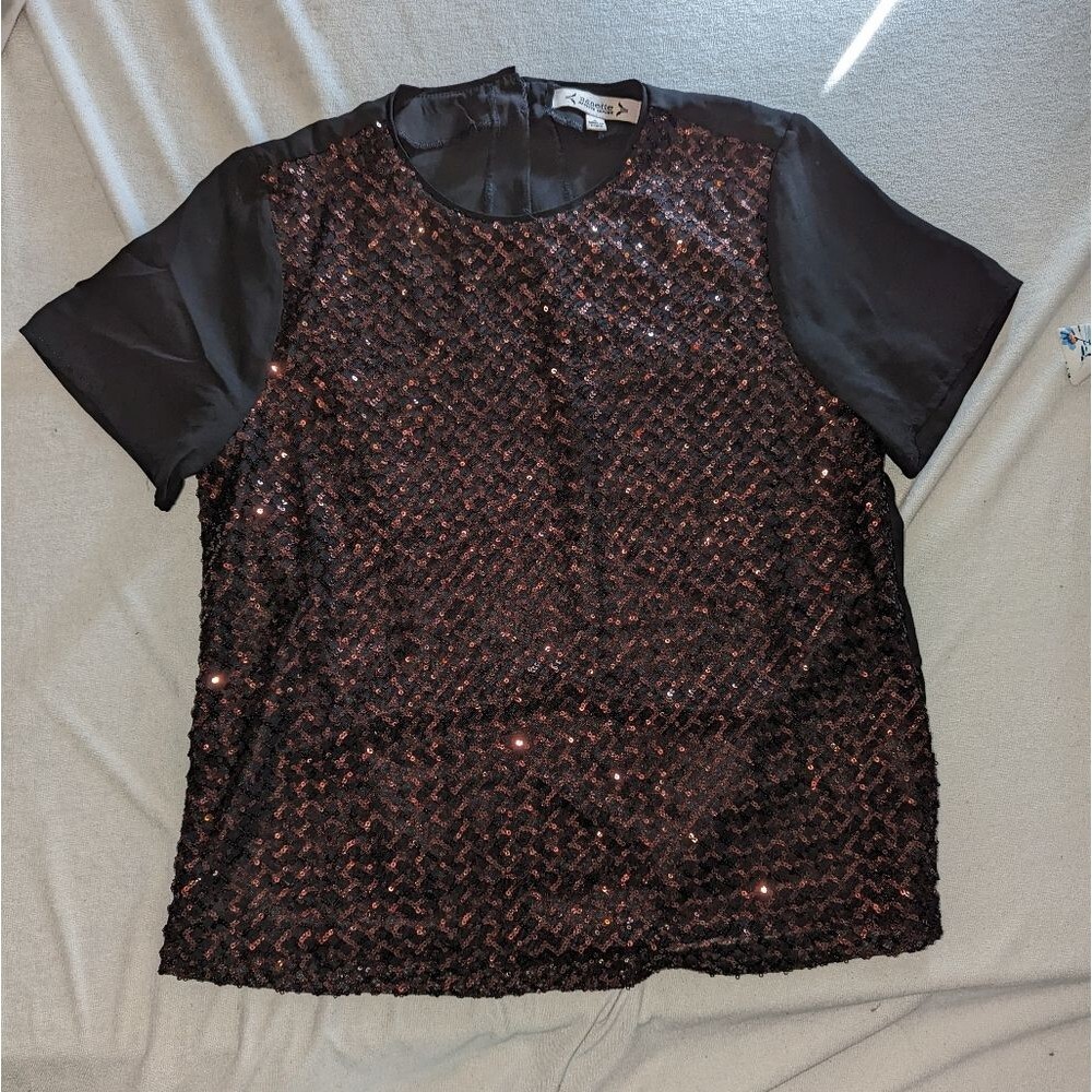 New Nanette Lepore Small sequin top Short Sleeve